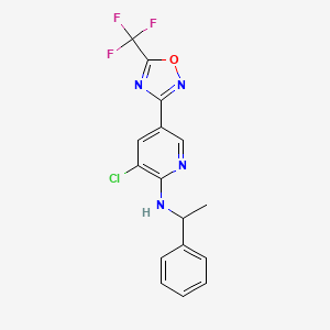 molecular formula C16H12ClF3N4O B15338455 (R)-3-Chloro-N-(1-phenylethyl)-5-[5-(trifluoromethyl)-1,2,4-oxadiazol-3-yl]pyridin-2-amine 