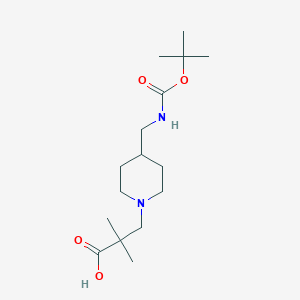 3-(4-(((tert-Butoxycarbonyl)amino)methyl)piperidin-1-yl)-2,2-dimethylpropanoic acid