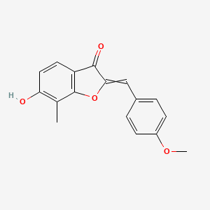 molecular formula C17H14O4 B15338501 6-Hydroxy-2-[(4-methoxyphenyl)methylidene]-7-methyl-1-benzofuran-3-one 