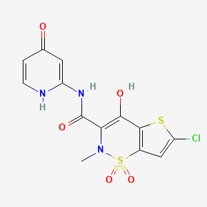 6-chloro-4-hydroxy-2-methyl-1,1-dioxo-N-(4-oxo-1H-pyridin-2-yl)thieno[2,3-e]thiazine-3-carboxamide