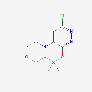 molecular formula C11H14ClN3O2 B15338529 2-Chloro-6,6-dimethyl-6a,7,9,10-tetrahydro-6H-[1,4]oxazino[4,3-d]pyridazino[3,4-b][1,4]oxazine 