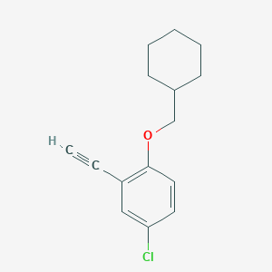 molecular formula C15H17ClO B15338565 4-Chloro-1-(cyclohexylmethoxy)-2-ethynylbenzene 