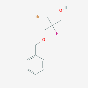 molecular formula C11H14BrFO2 B15338635 3-(Benzyloxy)-2-(bromomethyl)-2-fluoropropan-1-ol 