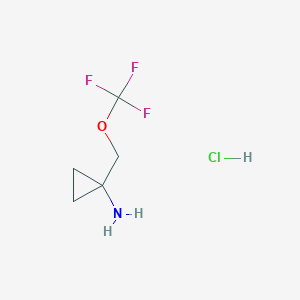 molecular formula C5H9ClF3NO B15338657 1-(Trifluoromethoxymethyl)cyclopropanamine hydrochloride 