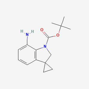 molecular formula C15H20N2O2 B15338700 1'-Boc-7'-aminospiro[cyclopropane-1,3'-indoline] 