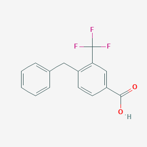 molecular formula C15H11F3O2 B15338707 4-Benzyl-3-(trifluoromethyl)benzoic acid 