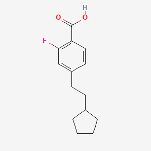 molecular formula C14H17FO2 B15338726 4-(2-Cyclopentylethyl)-2-fluorobenzoic acid 