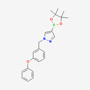 molecular formula C22H25BN2O3 B15338760 1-(3-Phenoxybenzyl)-4-(4,4,5,5-tetramethyl-1,3,2-dioxaborolan-2-yl)-1H-pyrazole 