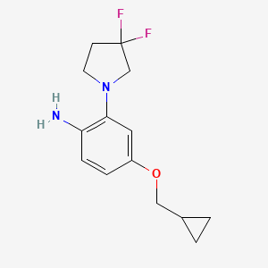 molecular formula C14H18F2N2O B15338817 4-(Cyclopropylmethoxy)-2-(3,3-difluoropyrrolidin-1-yl)aniline 