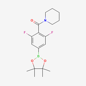 molecular formula C18H24BF2NO3 B15338838 (2,6-Difluoro-4-(4,4,5,5-tetramethyl-1,3,2-dioxaborolan-2-yl)phenyl)(piperidin-1-yl)methanone 