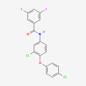 molecular formula C19H11Cl2I2NO2 B15338894 N-[3-chloro-4-(4-chlorophenoxy)phenyl]-3,5-diiodo-benzamide;Rafoxanide 