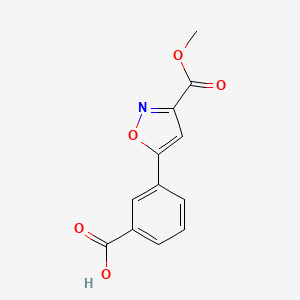 molecular formula C12H9NO5 B15338898 3-(3-(Methoxycarbonyl)isoxazol-5-yl)benzoic acid 