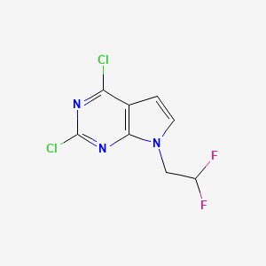 molecular formula C8H5Cl2F2N3 B15338919 2,4-Dichloro-7-(2,2-difluoroethyl)-7H-pyrrolo[2,3-d]pyrimidine 