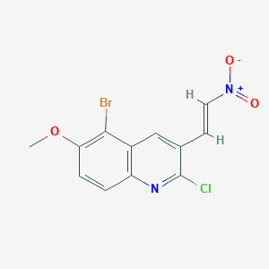 molecular formula C12H8BrClN2O3 B15338926 E-5-Bromo-2-chloro-6-methoxy-3-(2-nitro)vinylquinoline 