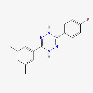 molecular formula C16H15FN4 B15338990 3-(3,5-Dimethyl-phenyl)-6-(4-fluoro-phenyl)-1,2-dihydro-[1,2,4,5]tetrazine CAS No. 887582-67-4