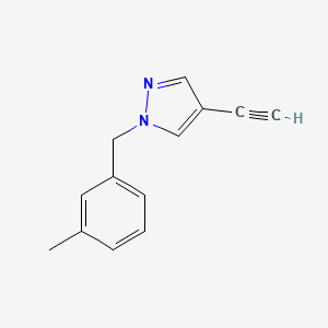 molecular formula C13H12N2 B15339010 4-Ethynyl-1-(3-methylbenzyl)-1H-pyrazole 