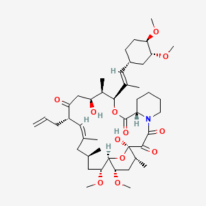 molecular formula C45H71NO12 B15339061 (1R,9S,12S,13R,14S,17S,18Z,21R,23R,24R,25S,27R)-12-[(E)-1-[(1R,3R,4R)-3,4-dimethoxycyclohexyl]prop-1-en-2-yl]-1,14-dihydroxy-23,25-dimethoxy-13,19,21,27-tetramethyl-17-prop-2-enyl-11,28-dioxa-4-azatricyclo[22.3.1.04,9]octacos-18-ene-2,3,10,16-tetrone 