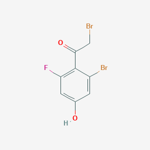 molecular formula C8H5Br2FO2 B15339089 2'-Bromo-6'-fluoro-4'-hydroxyphenacyl bromide 