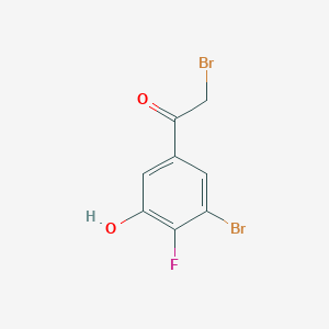 molecular formula C8H5Br2FO2 B15339123 3'-Bromo-4'-fluoro-5'-hydroxyphenacyl bromide 