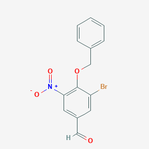 molecular formula C14H10BrNO4 B15339131 4-(Benzyloxy)-3-bromo-5-nitrobenzaldehyde 