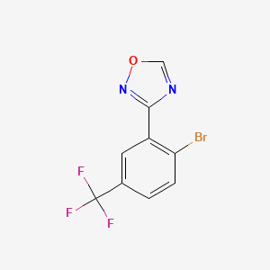 molecular formula C9H4BrF3N2O B15339193 3-(2-Bromo-5-(trifluoromethyl)phenyl)-1,2,4-oxadiazole 