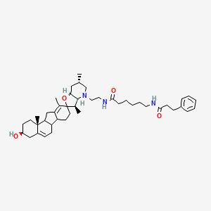 molecular formula C44H65N3O4 B15339297 3-Hydroxy-N-aminoethyl-N'-aminocaproyldihydrocinnamoyl Cyclopamine 