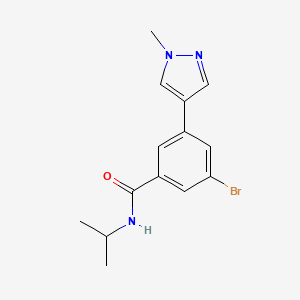 molecular formula C14H16BrN3O B15339330 3-Bromo-N-isopropyl-5-(1-methyl-1H-pyrazol-4-yl)benzamide 