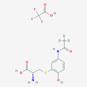 molecular formula C13H15F3N2O6S B15339368 APAP-CYS-D5 (major), trifluoroacetic acid salt 