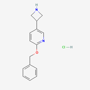 molecular formula C15H17ClN2O B15339385 5-(3-Azetidinyl)-2-(benzyloxy)pyridine Hydrochloride 