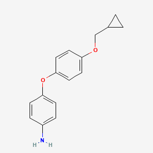 molecular formula C16H17NO2 B15339396 4-(4-(Cyclopropylmethoxy)phenoxy)aniline 