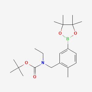 Ethyl-[2-methyl-5-(4,4,5,5-tetramethyl-[1,3,2]dioxaborolan-2-yl)-benzyl]-carbamic acid tert-butyl ester