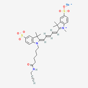 sodium;(2E)-3,3-dimethyl-1-[6-oxo-6-(prop-2-ynylamino)hexyl]-2-[(2E,4E)-5-(1,3,3-trimethyl-5-sulfonatoindol-1-ium-2-yl)penta-2,4-dienylidene]indole-5-sulfonate