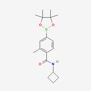 molecular formula C18H26BNO3 B15339440 N-Cyclobutyl-2-methyl-4-(4,4,5,5-tetramethyl-1,3,2-dioxaborolan-2-yl)benzamide 