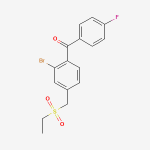 molecular formula C16H14BrFO3S B15339456 [2-Bromo-4-[(ethylsulfonyl)methyl]phenyl](4-fluorophenyl)methanone 