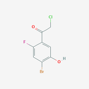 molecular formula C8H5BrClFO2 B15339508 4'-Bromo-2'-fluoro-5'-hydroxyphenacyl chloride 