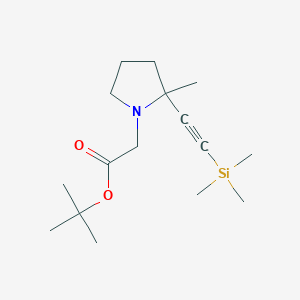 tert-Butyl 2-(2-methyl-2-((trimethylsilyl)ethynyl)pyrrolidin-1-yl)acetate