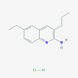 molecular formula C14H19ClN2 B15339573 2-Amino-6-ethyl-3-propylquinoline hydrochloride CAS No. 1169992-83-9