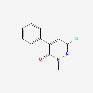 molecular formula C11H9ClN2O B15339677 6-Chloro-2-methyl-4-phenyl-2H-pyridazin-3-one 