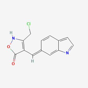 molecular formula C13H9ClN2O2 B15339785 (4E)-3-(Chloromethyl)-4-(1H-indol-6-ylmethylene)-isoxazol-5(4H)-one 