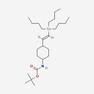 molecular formula C25H49NO2Sn B15339805 trans [(E)-4-(2-Tributylstannanylvinyl)-cyclohexyl]-carbamic acid tert-butyl ester 