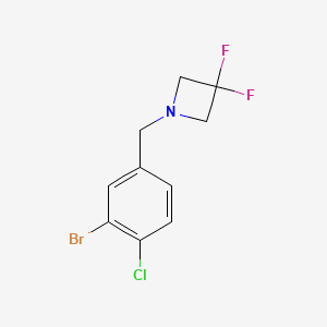 molecular formula C10H9BrClF2N B15339812 1-(3-Bromo-4-chlorobenzyl)-3,3-difluoroazetidine 