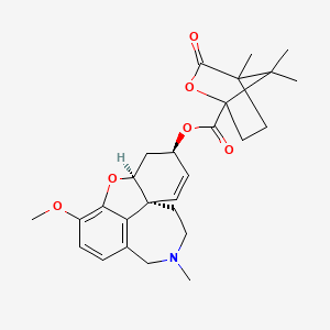 molecular formula C27H33NO6 B15339830 [(1S,12S,14R)-9-methoxy-4-methyl-11-oxa-4-azatetracyclo[8.6.1.01,12.06,17]heptadeca-6(17),7,9,15-tetraen-14-yl] 4,7,7-trimethyl-3-oxo-2-oxabicyclo[2.2.1]heptane-1-carboxylate 