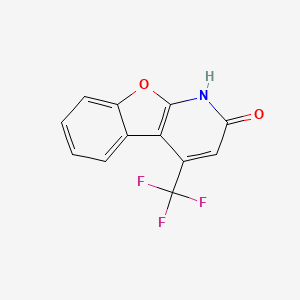 molecular formula C12H6F3NO2 B15339916 4-(Trifluoromethyl)benzo-[b]-furo-[2,3-b]-pyridin-2(1H)-one 