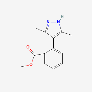 molecular formula C13H14N2O2 B15339992 Methyl 2-(3,5-Dimethyl-1H-pyrazol-4-yl)benzoate 