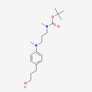 molecular formula C19H32N2O3 B15340151 3-[4-[[3-[Boc(methyl)amino]propyl](methyl)amino]phenyl]-1-propanol 