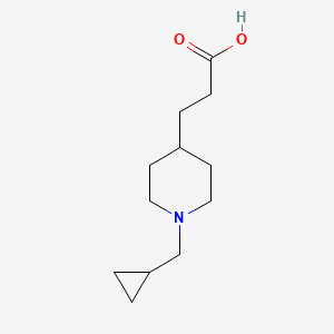 molecular formula C12H21NO2 B15340241 3-[1-(Cyclopropylmethyl)piperidin-4-yl]propanoic acid 