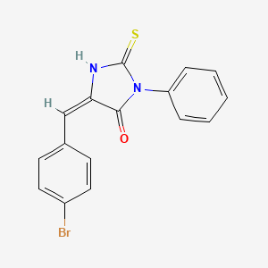 molecular formula C16H11BrN2OS B15340245 (5E)-5-(4-fluorobenzylidene)-3-phenyl-2-sulfanyl-3,5-dihydro-4H-imidazol-4-one 