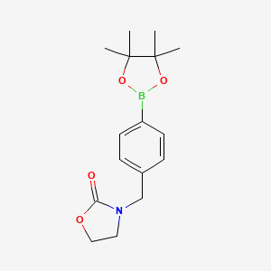 3-{[4-(Tetramethyl-1,3,2-dioxaborolan-2-yl)phenyl]methyl}-1,3-oxazolidin-2-one