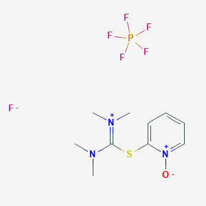 molecular formula C10H16F6N3OPS B15340312 [Dimethylamino-(1-oxidopyridin-1-ium-2-yl)sulfanylmethylidene]-dimethylazanium;pentafluoro-lambda5-phosphane;fluoride 