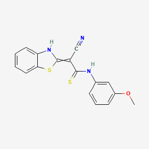 2-Benzothiazol-2-yl-3-mercapto-3-(3-methoxy-phenylamino)-acrylonitrile